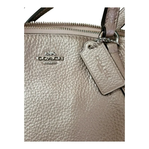 Coach Mini Kelsey In Metalic Gold Pebbled Leather - Picture 4 of 10